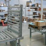 Convoyeur rouleaux libre, portillon accès, table billes