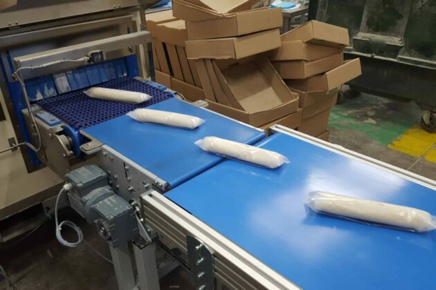 Ce convoyeur agroalimentaire accélérateur conçu par Primaplast est idéal pour les lignes de production nécessitant un espacement précis entre les produits.