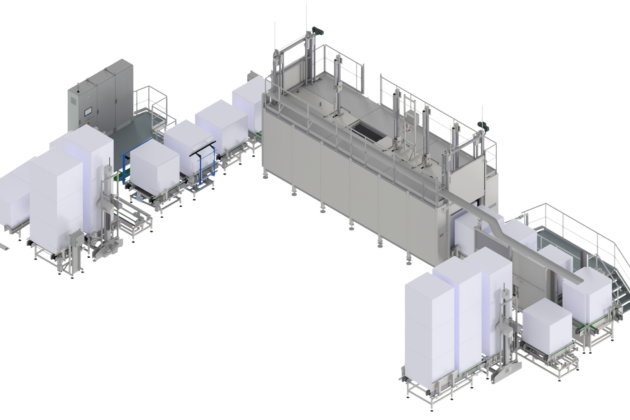 Ligne automatisée de lavage de conteneurs IBC
