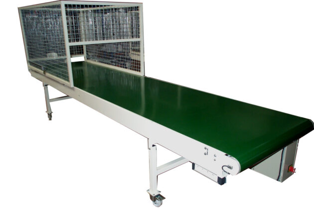 Convoyeur à bande textile et zone de protection