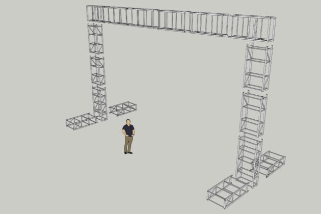 Arche métallique circuit voiture